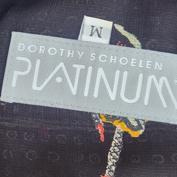 DOROTHY SCHOELEN Platinum Women's Cardigan Medium Black Vintage Script Ballet - Picture 5 of 14
